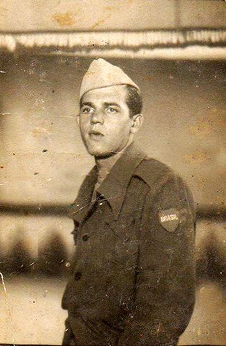 Foto de Antônio Vidor em 1943, quando foi convocado pela FEB