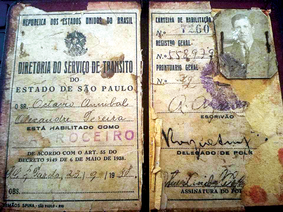 Carteira de habilitação de carroceiro de 1938