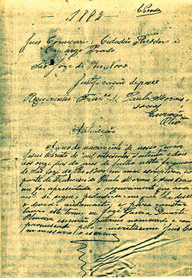 Documento de terras datado de 1882