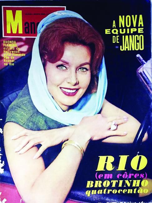 A “Manchete”, uma das maiores revistas de variedades nos anos 1960, destacou na capa a vinda de Rhonda Fleming ao Brasil para filmagens