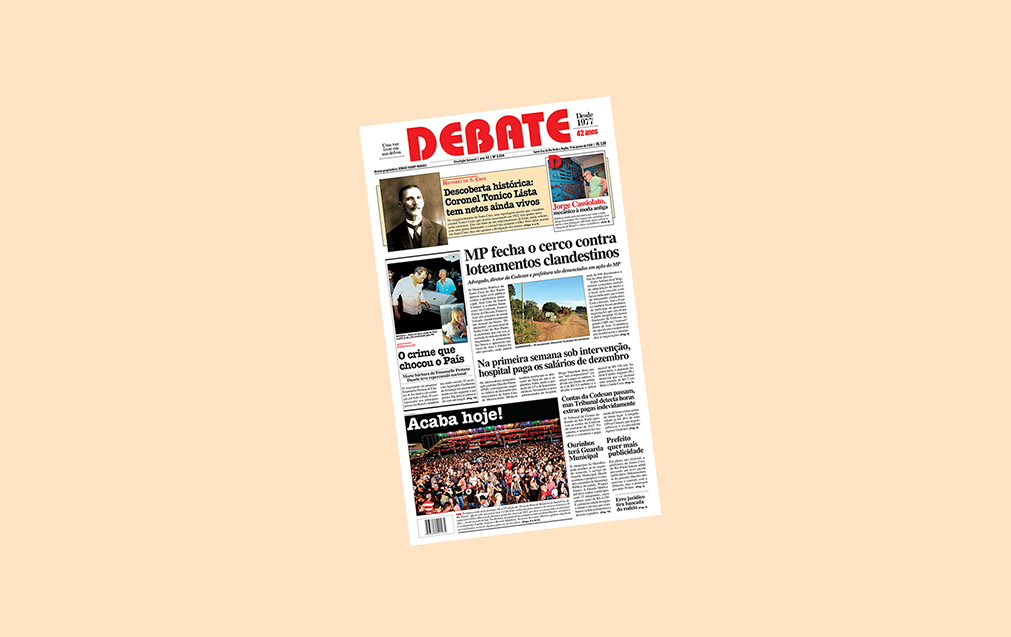 Veja capa da edição impressa deste domingo,19 de janeiro de 2020
