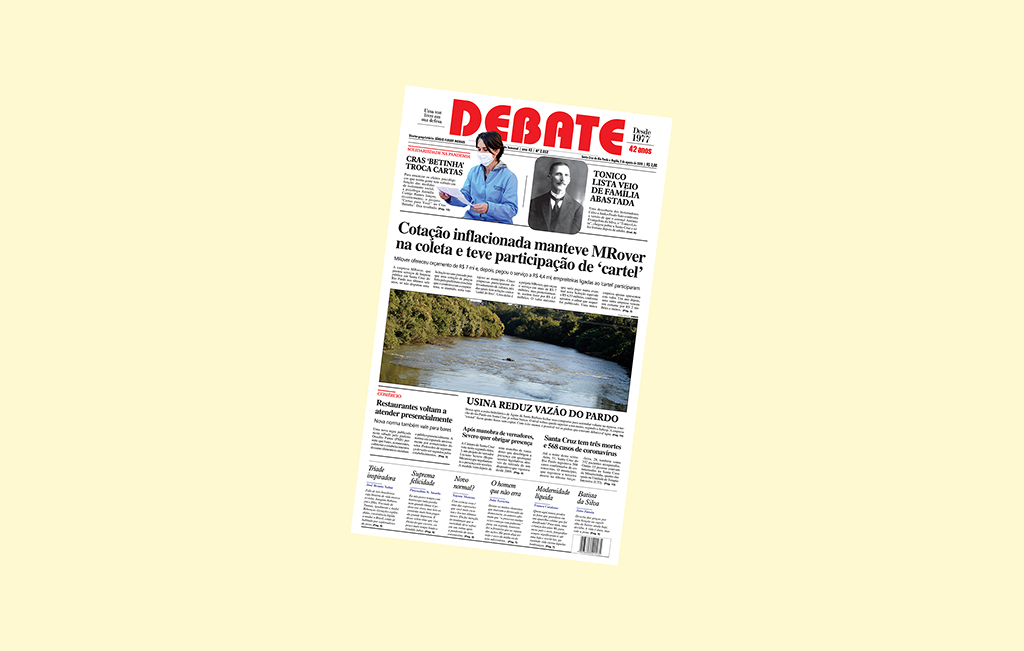 Veja capa da edição impressa deste domingo, 2 de agosto de 2020