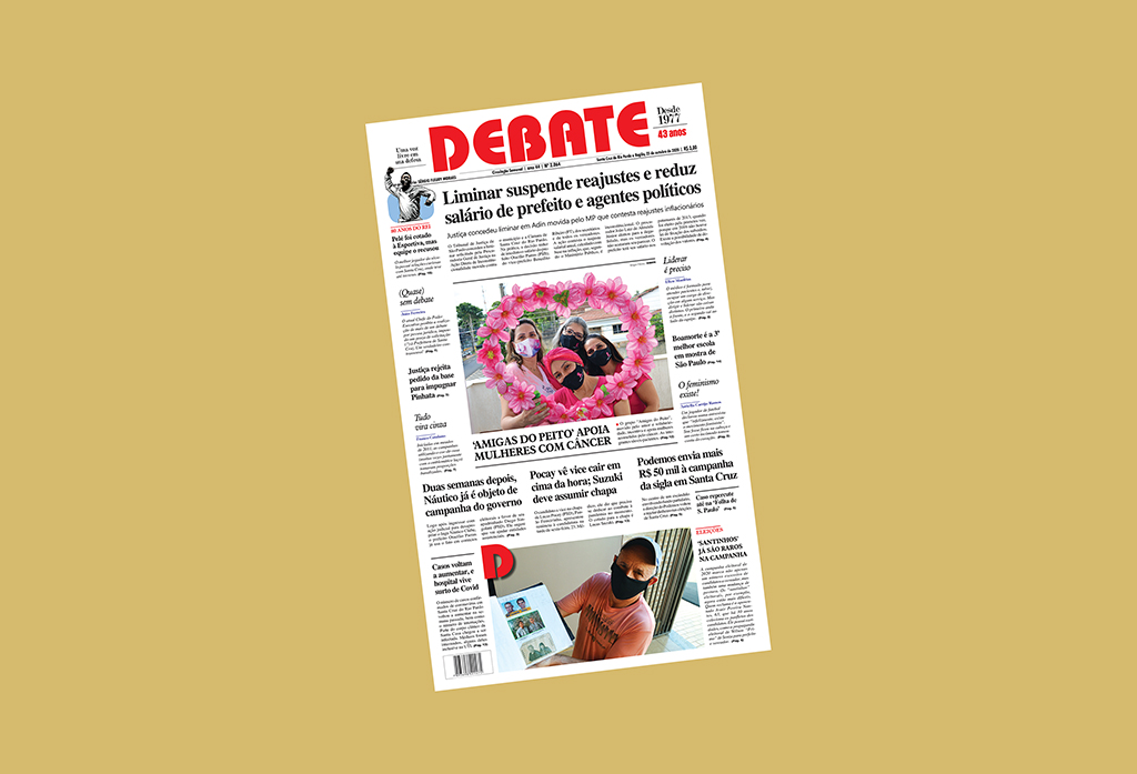 Veja capa da edição impressa deste domingo, 25 de outubro de 2020 *