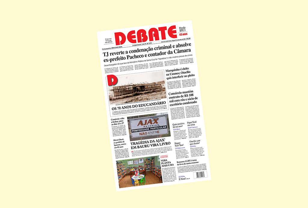 Veja capa da edição impressa deste Natal, 25 de dezembro de 2020 *