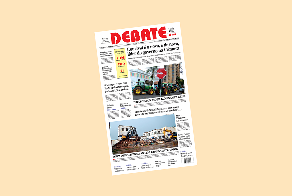 Veja capa da edição impressa deste domingo, 10 de janeiro de 2021 *