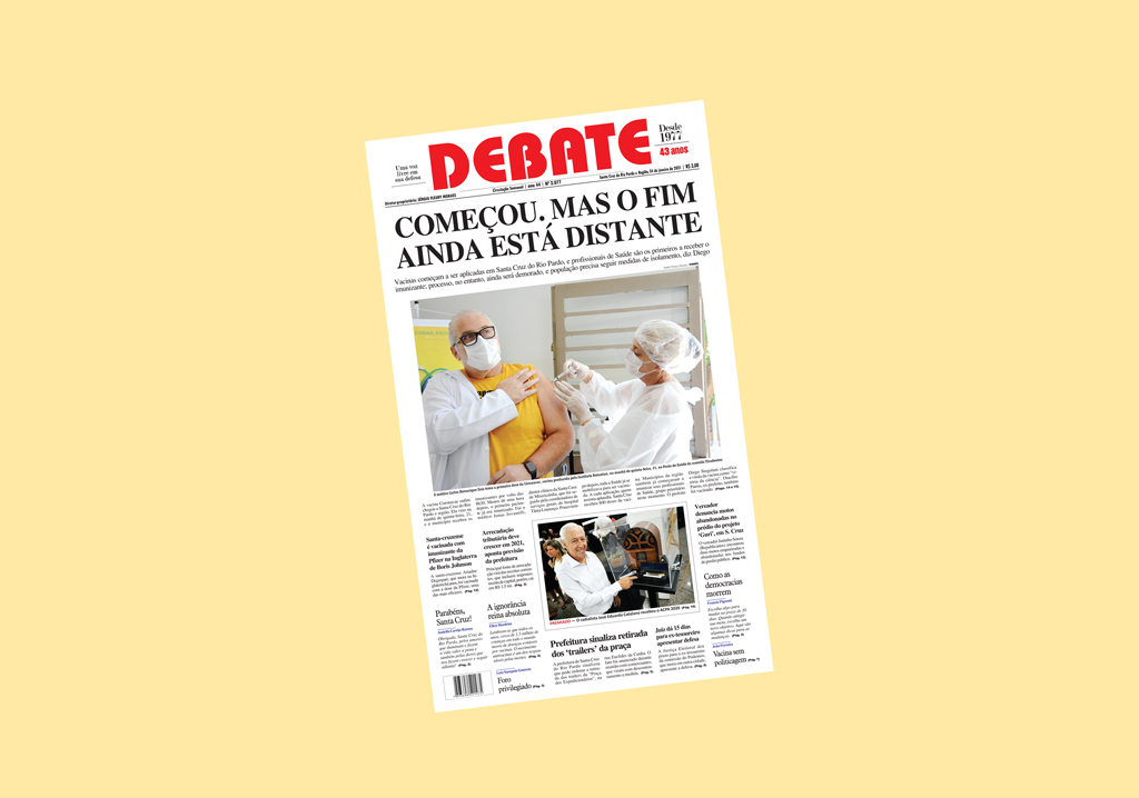 Veja capa da edição impressa deste domingo, 24 de janeiro de 2021 *