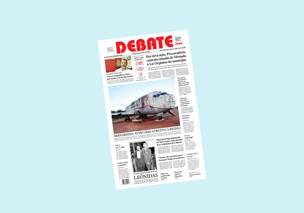 Veja capa da edição impressa deste domingo, 31 de janeiro de 2021 *